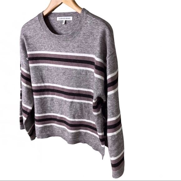 Cupcakes & Cashmere Armour Striped Sweater Bell Sleeve Size Small - Picture 5 of 10